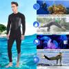 Mens 3mm Neoprene Wetsuit Stretch Full Body Diving Suit Long Sleeve One-Piece Front Zipper Swimsuit view 3