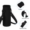 PATIKIL 80mmx230mm Water Bottle Sling Bag, 4 Pack Neoprene Portable Insulated Bottle Holder Carrier with Adjustable Shoulder Strap, Black view 4