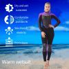 Womens 3mm Neoprene Wetsuit Ultra Stretch Full Body Diving Suit Back Zip One-Piece Swimsuit for Snorkeling Scuba Diving Swimming Surfing view 3