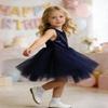 AGQT Baby Girls Birthday Tutu Dress Sequin Tulle Soft Lined Formal Princess Dresses for Party Wedding Dark Blue-Solid 6-12 Months view 4