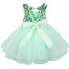 AGQT Baby Girls Birthday Tutu Dress Sequin Tulle Soft Lined Formal Princess Dresses for Party Wedding Light Green-Solid 18-24 Months view 1