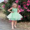 AGQT Baby Girls Birthday Tutu Dress Sequin Tulle Soft Lined Formal Princess Dresses for Party Wedding Light Green-Solid 18-24 Months view 3