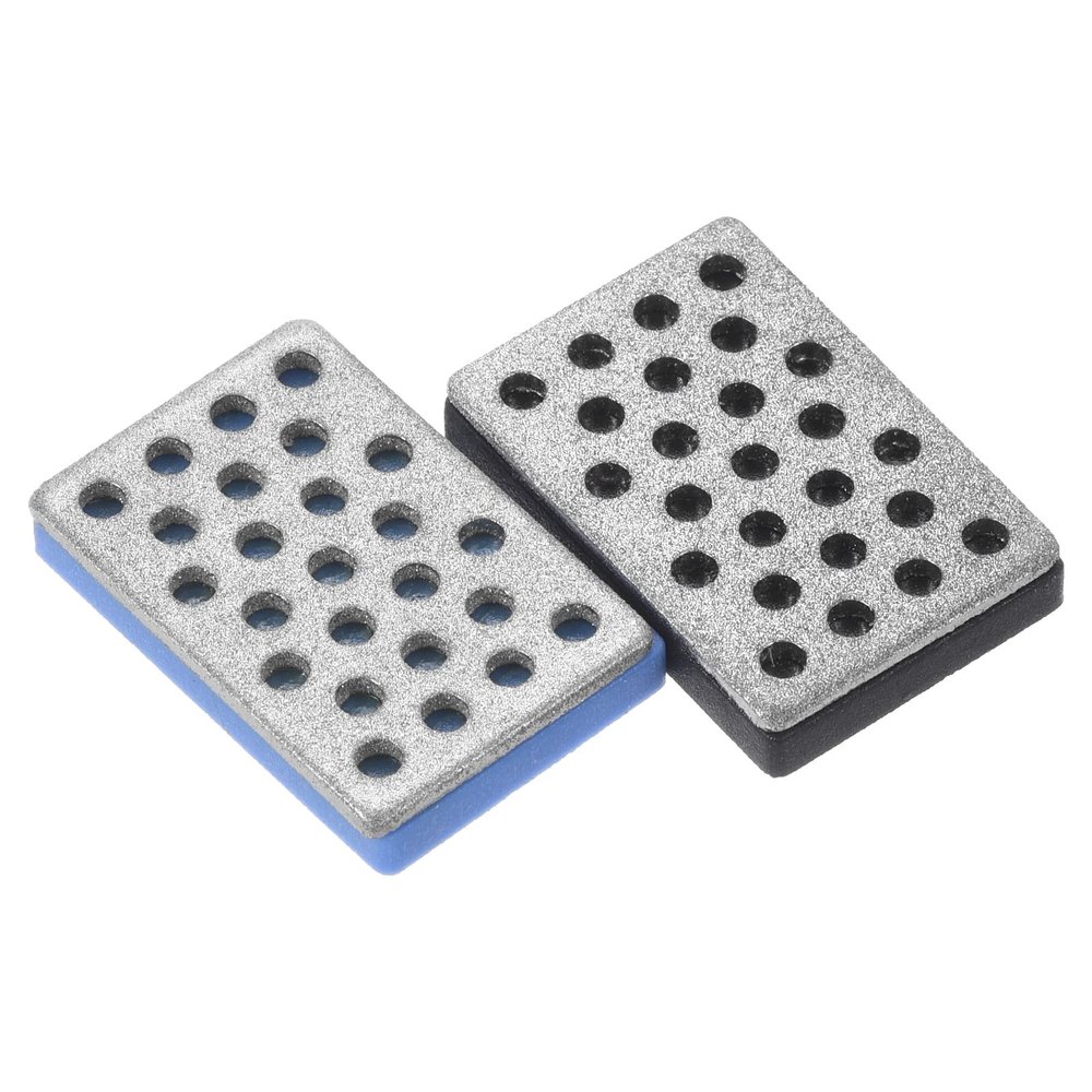 PATIKIL 1.2"x0.8" Coarse/Extra-Coarse Ski Snowboard Diamond Stone, 2 Pack Ski Edge Sharpener Diamond Edge Files Snowboard Whetstone, Blue/Black