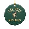 GRAPHICS & MORE Cal Poly Mustangs Logo Porcelain Scalloped Holiday Christmas Tree Ornament - 2.8" (7.1 cm) view 1