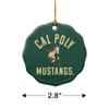 GRAPHICS & MORE Cal Poly Mustangs Logo Porcelain Scalloped Holiday Christmas Tree Ornament - 2.8" (7.1 cm) view 3