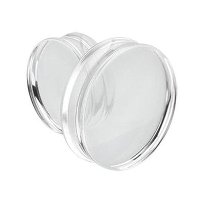 1 PAIR (2pcs) CLEAR ACRYLIC PLUGS Double Flare Gauges Solid Saddle Thin Ear Flesh Tunnels 1012 (4G (5MM))