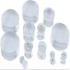 1 PAIR (2pcs) CLEAR ACRYLIC PLUGS Double Flare Gauges Solid Saddle Thin Ear Flesh Tunnels 1012 (4G (5MM)) view 2