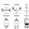 1 PAIR (2pcs) CLEAR ACRYLIC PLUGS Double Flare Gauges Solid Saddle Thin Ear Flesh Tunnels 1012 (4G (5MM)) view 4