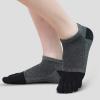 ZAKASA Toe Socks for Men Ankle: No Show Low Cut Toe Socks Individual Five Finger Cotton for Athletic Running 5 Pairs Size 8-15 Grey view 2