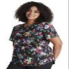 Cherokee Prints Women Scrubs Top V-Neck Print CK652, XS, Hopeful Bouquets view 3