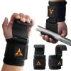 Weight Lifting Hooks (Pair), Heavy Duty Lifting Wrist Straps with 9cm Width Neoprene Padded, Hand Grip Support for Deadlift, Powerlifting and Pull Ups, Weightlifting Gym Gloves for Men and Women view 1