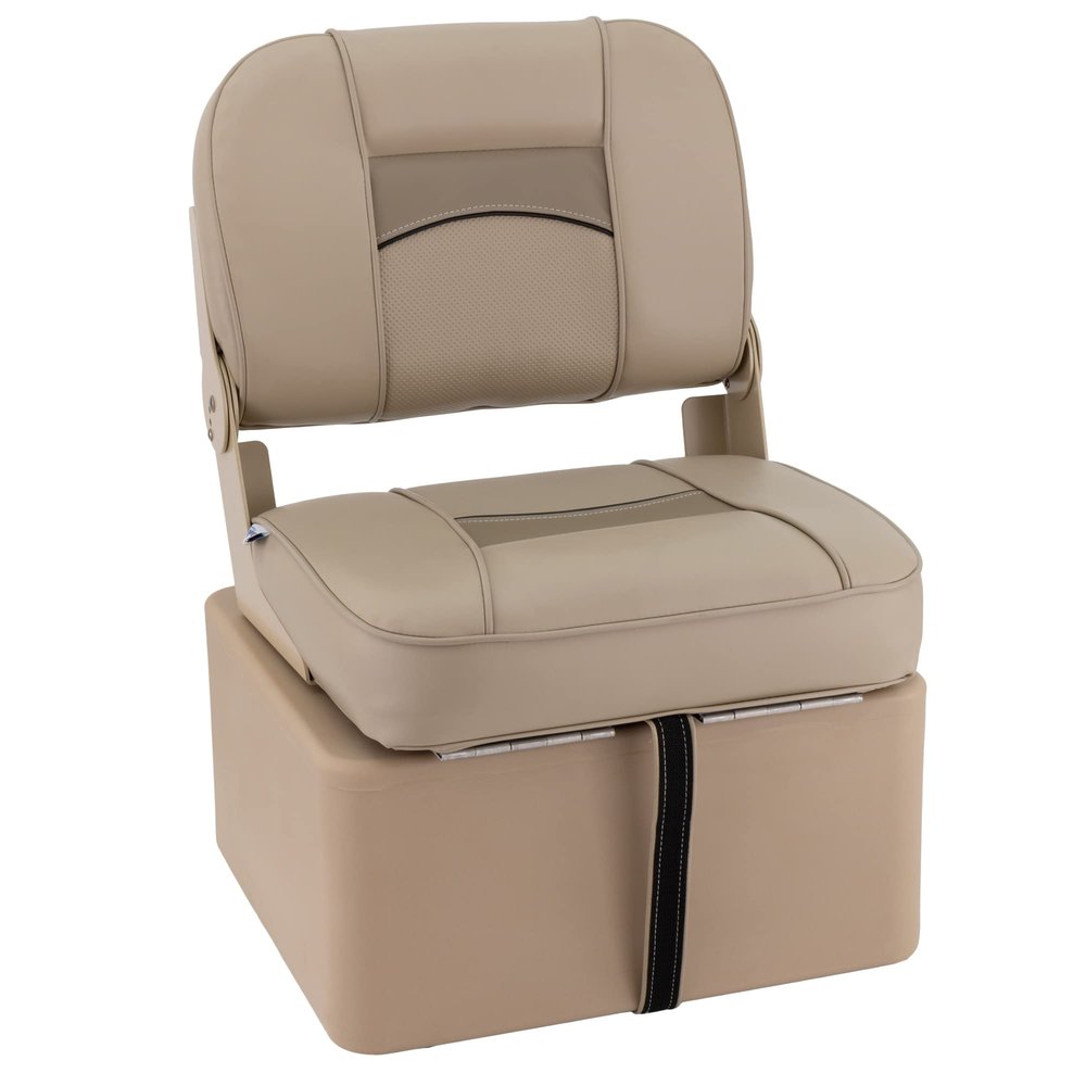 DeckMate Classic Jump Seat With Seat Box - Tan & Beige