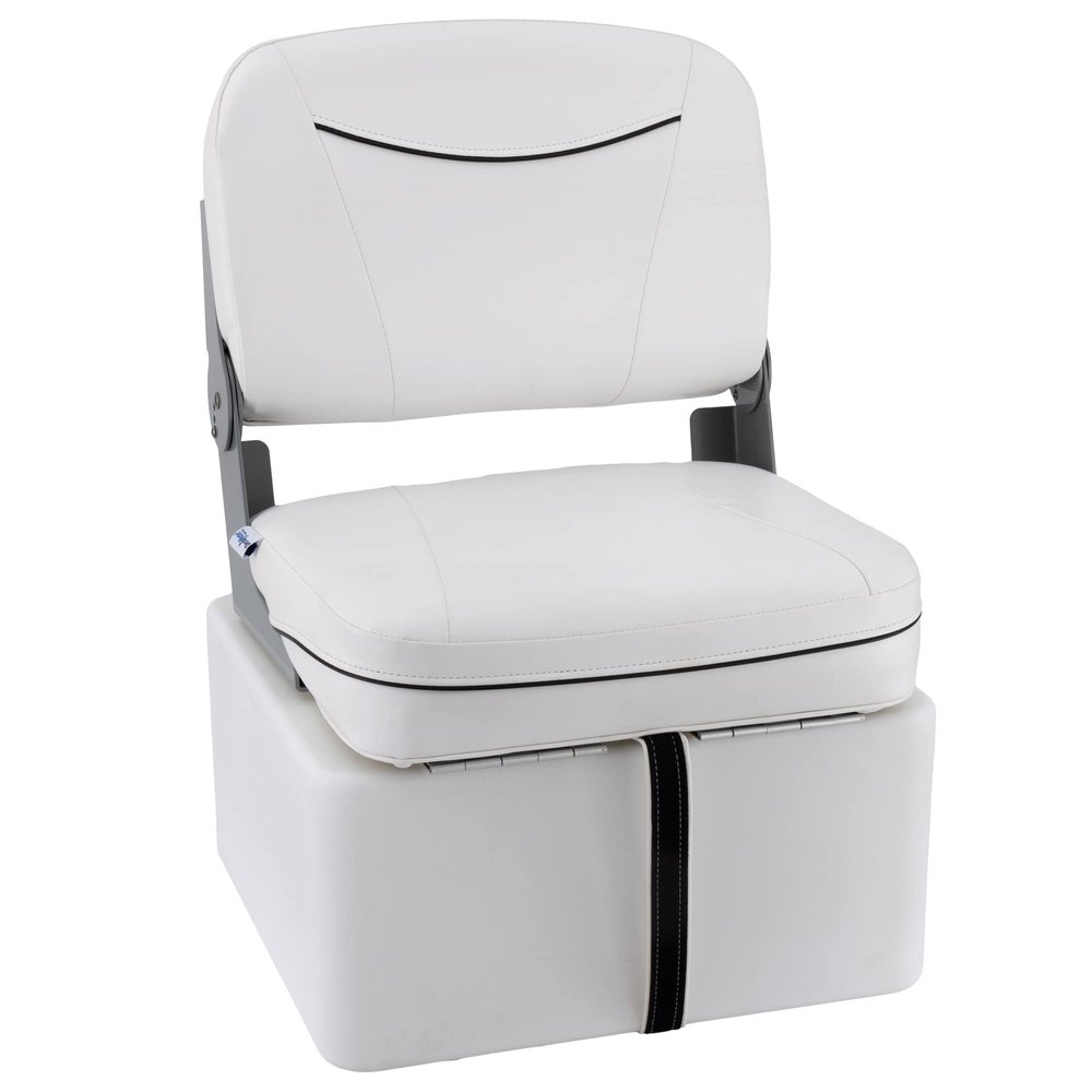 DeckMate Premium Jump Seat With Seat Box - White
