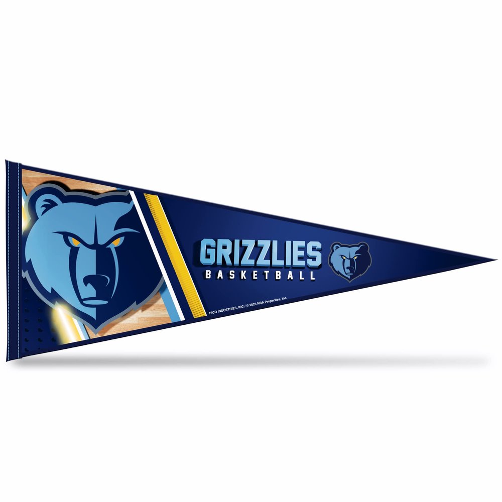 Rico Industries NBA Basketball Memphis Grizzlies Primary 12" x 30" Felt Wall Dcor Pennant - Great for Home/Bed Room/Man Cave Dcor