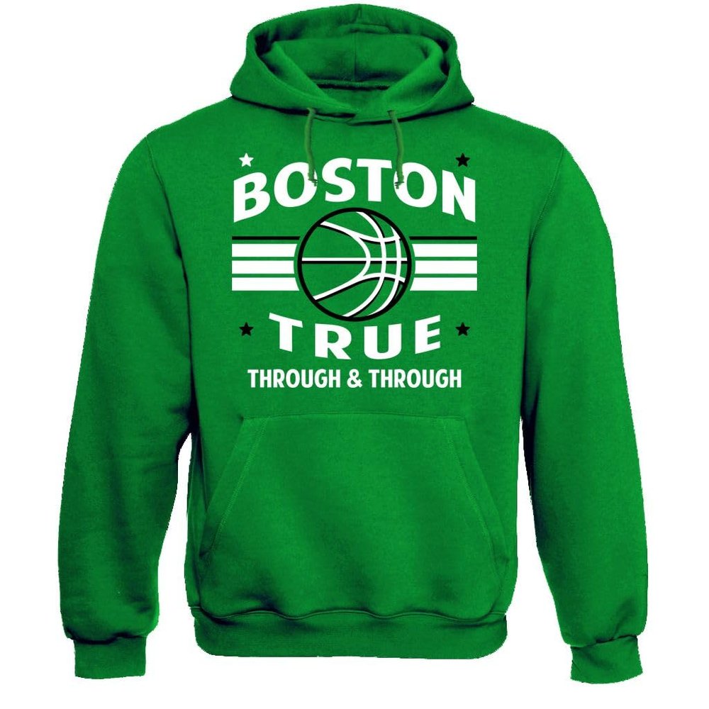 Xtreme Apparrel Boston Basketball Retro Team Men's Fan Hoodie Sweatshirt (Green Hoodie, 2XL)