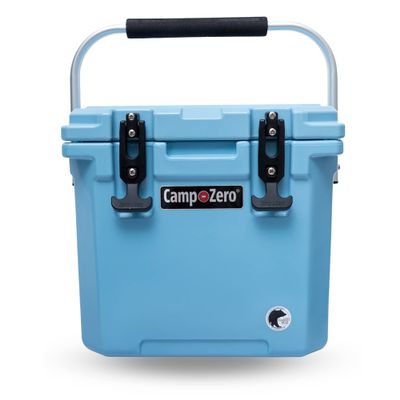 CAMP-ZERO 12L-12.6 Quart Portable Hard Cooler Ice Chest, Perfect for Drinks, Lunch, Beach, Picnics, Boating, Camping and Travel with 2 Molded-in Cup Holders and Folding Aluminum Handle