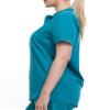 Minty Mint Women's Mandarin Collar Scrub Top Aqua XL view 3