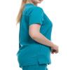 Minty Mint Women's Mandarin Collar Scrub Top Aqua XL view 4