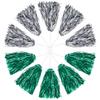 Anderson's Premium Metallic Silver and Green Foil School Spirit Shakers Cheerleader Pom Poms Sports Football Basketball Homecoming Squad Team Party Dance Club Performance Celebration Pack of 10 view 2