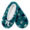 BambooMN Adult Women's Soft Fuzzy Furry Home Non-Slip Lined Slipper Socks, Travel Indoor House Slippers, Blue Hearts, Large, 1 Pair view 1