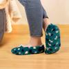 BambooMN Adult Women's Soft Fuzzy Furry Home Non-Slip Lined Slipper Socks, Travel Indoor House Slippers, Blue Hearts, Extra Large, 1 Pair view 3