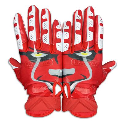 Battle Sports Clown 23 Wide Receiver Football Gloves, Ultra-Tack Sticky & Grip Gloves, No Slip - Adult Medium