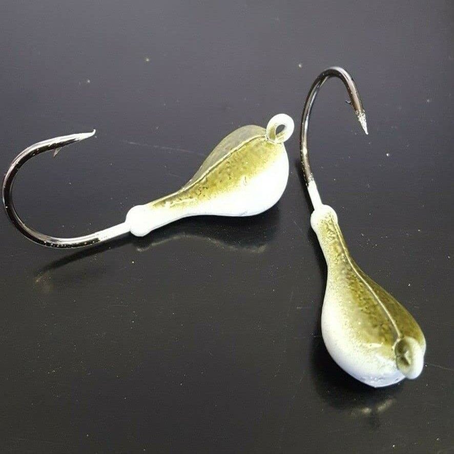 10 "Sparkie Jig Head Striped Bass Walleye Lure Ultra Point Hook-OL/WH 3/8oz