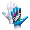 Battle Sports Graffiti23 Wide Receiver Football Gloves, Ultra Stick Adult & Youth Gloves - Youth Medium, Blue view 3