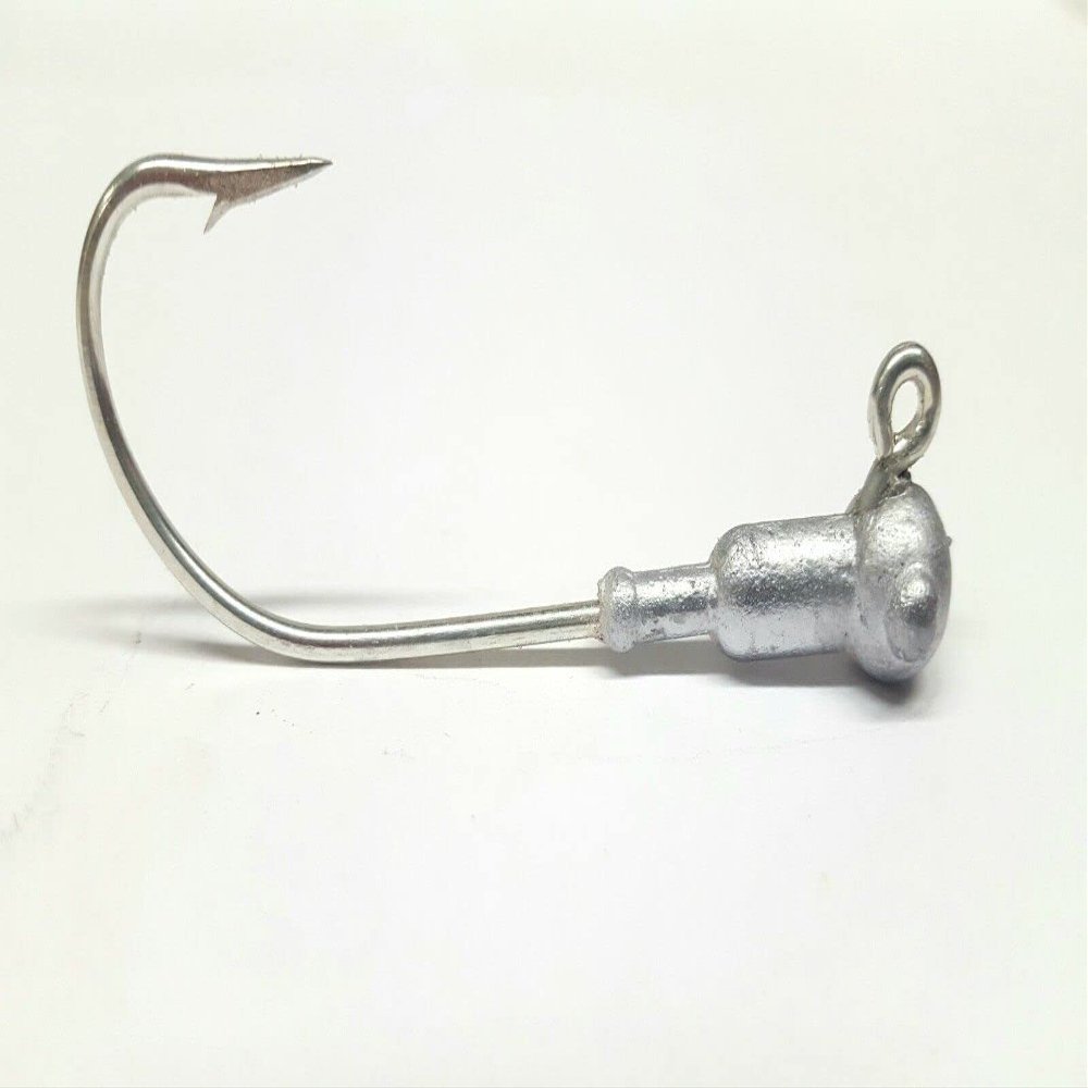 10 Unpainted Popeye Jig Head Striped Bass Grouper Lure Mustad Ultra Point Hook 1/4oz