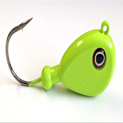 10 "Bean Jig Head Flathead Blackfish Fluke Lure B/N Ultra Point Hook - Char 6oz