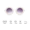 OZPYKAE Girl Round Flower Sunglasses,Flower Shaped Cute Glasses UV 400 Protection Outdoor Girl Boy Gifts Eyewear Sunglasses (White) view 2