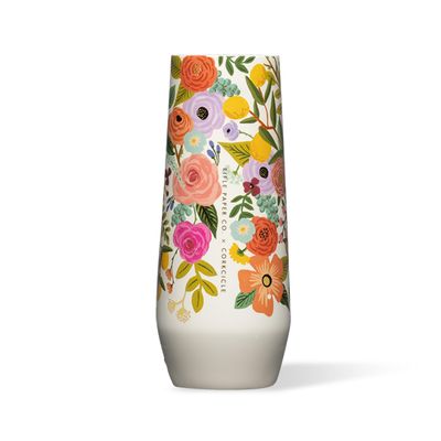 Corkcicle Stemless Flute - Chill Drinks for 9 Hours - Summer Gift - 7 oz - Garden Party Cream