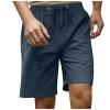 GOKKILRW Linen Shorts for Men Classic Fit Casual Elastic Waist Drawstring Summer Beach Shorts Lightweight Beach Shorts(Navy,X-Large) view 1