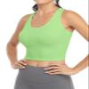 Workout Crop Tops for Women Tank Top Cropped Athletic Shirt Racerback Tanks Sleeveless Undershirt Fitted Summer Tops Gym Exercise Clothes Work Out Running Activewear 3 Pack Black/White/Green L view 2