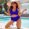 Blooming Jelly Tummy Control Swimsuits for Women Modest High Waisted Bikini 2 Piece Swimsuit X-Large, Royal Blue view 3