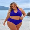 Blooming Jelly Tummy Control Swimsuits for Women Modest High Waisted Bikini 2 Piece Swimsuit X-Large, Royal Blue view 4