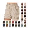 XUNRYAN Cargo Shorts Womens Summer Running Athletic Workout Short Cargo Pants Elastic High Waisted Hiking Bermuda Shorts view 1