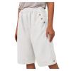 GOKKILRW Bermuda Shorts for Women Casual Elastic Waist Knee Length Cotton Linen Summer Shorts Comfy Loose Yoga Lounge Shorts(White,Large) view 1