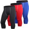 Yuerlian Men's 3/4 Running Compression Tights Capri Pants Baselayer Cool Dry Sports Tights 3 Packs view 1