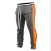 SCREENSHOT Men's Athletic Fitness Slim Fit Workout Track Pants BASIC S41700-Grey/Orange-Large view 1