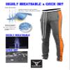 SCREENSHOT Men's Athletic Fitness Slim Fit Workout Track Pants BASIC S41700-Grey/Orange-Large view 2