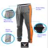 SCREENSHOT Men's Athletic Fitness Slim Fit Workout Track Pants BASIC S41700-Grey/Orange-Large view 3