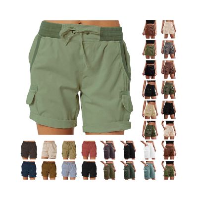 XUNRYAN Cargo Shorts Womens Summer Running Athletic Workout Short Cargo Pants Elastic High Waisted Hiking Bermuda Shorts