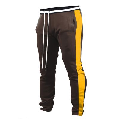 SCREENSHOT Men's Athletic Fitness Slim Fit Workout Track Pants BASIC S41700-Brown-Small