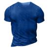 Ymosrh Tshirts Shirts for Men, Gym Shirts Men Plain Tshirts Mens Black T Shirt Men's T-Shirt Graphic Text 3D Printing Street Casual Short Sleeve Button Down Printed Clothing Basic Pocket (3XL, Blue) view 3