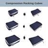 AUXDIQ 3 PCS Compression Packing Cubes Travel Organizer Navy Blue view 3