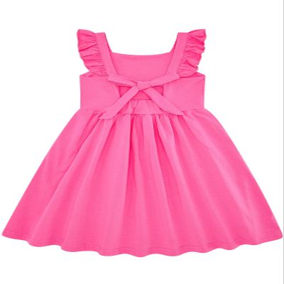 4T Girls Dresses Size 5 Rose Red Dress for Girls Summer Casual Dresses for Girl Ruffle Vintage Sundress