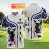 Custom Golf Polo Shirt with American Flag Design, Personalized Name Golfing Shirt for Men, Breathable Sports Polo, USA Patriotic Golf Outfit, Team Tournament Apparel Gift/1 view 2