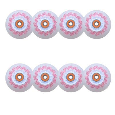 JHKJ 85A Led Light Up Inline Skate Wheels 72mm 76mm 80mm Led Flashing Replacement Inline Skate Wheels with Bearings (Pack of 8),Red,76mm