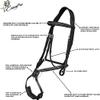 Fancy Soft Lined Bridle with Rubber Rein for Horses Square Raised Double Buckle Leather Horse Halter view 4
